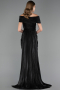 Abendkleid Lang Chiffon Schwarz ABU6581