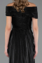 Abendkleid Lang Chiffon Schwarz ABU6581