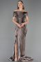 Abendkleid Lang Chiffon Nerzbraun ABU6581