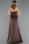 Abschlusskleid Lang Satin Braun ABU6584