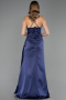 Abschlusskleid Lang Satin Marineblau ABU6584