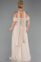 Abendgarderobe in Großen Größen Lang Chiffon Beige ABU6274