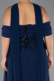 Abendgarderobe in Großen Größen Lang Chiffon Marineblau ABU6274