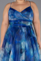 Abschlusskleid In Übergröße Lang Sächsischblau ABU6586