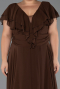 Abendkleid in Übergröße Lang Chiffon Braun ABU032