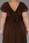 Abendkleid in Übergröße Lang Chiffon Braun ABU032