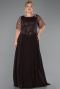 Kleider in Großen Größen Lang Chiffon Braun ABU6585