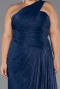 Abendkleid in Übergröße Lang Chiffon Marineblau ABU6631