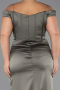Abendkleid in Übergröße Lang Satin Khaki ABU6577