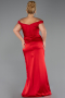 Abendkleid in Übergröße Lang Satin Rot ABU6577