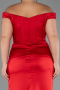 Abendkleid in Übergröße Lang Satin Rot ABU6577