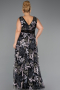 Abendkleid in Übergröße Lang Guipure Spitze Schwarz ABU4261