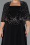 Kleider in Großen Größen Lang Chiffon Schwarz ABU6529