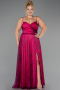 Abschlusskleid In Übergröße Lang Fuchsie ABU6558