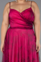 Abschlusskleid In Übergröße Lang Fuchsie ABU6558