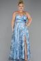 Abschlusskleid In Übergröße Lang Eisblau ABU6558