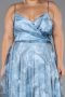 Abschlusskleid In Übergröße Lang Eisblau ABU6558