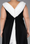 Einladungskleid In Übergröße Midi Chiffon Schwarz-Weiß ABK2692
