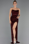 Abschlusskleid Lang Schuppig Weinrot ABU6218