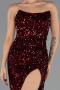 Abschlusskleid Lang Schuppig Weinrot ABU6218