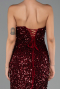 Abschlusskleid Lang Schuppig Weinrot ABU6218