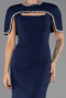 Abendkleid im Meerjungfrau-Stil Lang Marineblau ABU6591