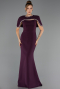 Abendkleid im Meerjungfrau-Stil Lang Pflaume ABU6591