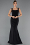 Abendkleid im Meerjungfrau-Stil Lang Schwarz ABU6591