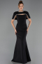 Abendkleid im Meerjungfrau-Stil Lang Schwarz ABU6591