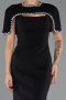 Abendkleid im Meerjungfrau-Stil Lang Schwarz ABU6591