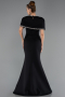 Abendkleid im Meerjungfrau-Stil Lang Schwarz ABU6591
