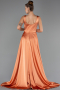 Abschlusskleid Lang Satin Orange ABU6572