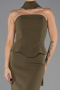 Abendkleid im Meerjungfrau-Stil Lang Khaki ABU6575
