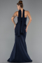 Abendkleid im Meerjungfrau-Stil Lang Marineblau ABU6575