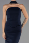 Abendkleid im Meerjungfrau-Stil Lang Marineblau ABU6575