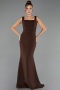 Abendkleid im Meerjungfrau-Stil Lang Braun ABU6591
