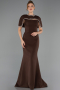 Abendkleid im Meerjungfrau-Stil Lang Braun ABU6591