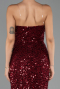 Abendkleid Lang Schuppig Weinrot ABU6503