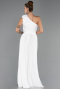 Abendkleid Lang Chiffon Weiß ABU6593