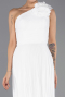 Abendkleid Lang Chiffon Weiß ABU6593