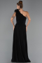 Abendkleid Lang Chiffon Schwarz ABU6593