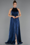 Abschlusskleid Lang Chiffon Marineblau ABU6594