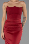 Abschlusskleid Lang Satin Weinrot ABU6624