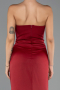 Abschlusskleid Lang Satin Weinrot ABU6624