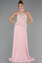 Abendkleid Lang Chiffon Puder ABU6436
