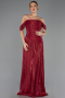 Abschlusskleid Lang Chiffon Weinrot ABU6602