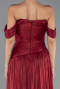 Abschlusskleid Lang Chiffon Weinrot ABU6602