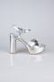 Plateauschuhe Haut Silber ABC2104