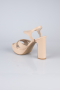 Plateauschuhe Leder Hautfarben ABD2104