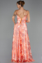 Abschlusskleid In Übergröße Lang Orange ABU6558